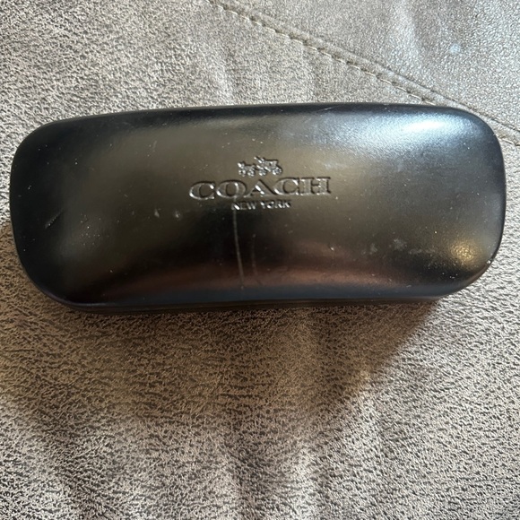 COACH Black Hard Shelled Case Glasses Sunglasses Embossed - Picture 7 of 8